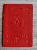Diplomă de Maistru Horticultor R.P.R. (1964) &ndash; Timbru Fiscal, Foto, Stare Foarte Bună
