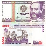 Peru 5 000 5000 Intis 1988 P-137 UNC