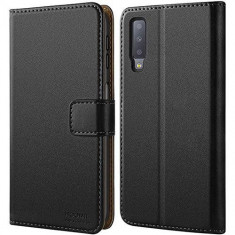 Husa Telefon Wallet Case Samsung Galaxy A7 2018 a750 Black BeHello foto