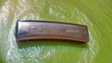 G437-Muzicuta veche colectie POPULAR DELICIA Cehoslovacia. Lungime 12,5 cm, latime 3,5 cm. Stare buna in patina timpului.