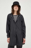 Cumpara ieftin Rains geacă de ploaie 18050 A-line W Jacket femei, culoarea negru, de tranziție 18050.01-01Black