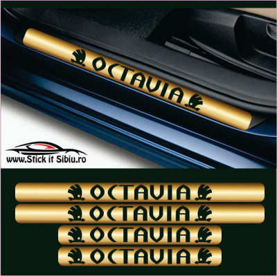 Set Protectie Praguri Skoda Octavia-Model 5 &amp;ndash; Stickere Auto foto