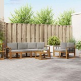 vidaXL Set de canapele de exterior 7 pcs Gri natural și deschis 3366054