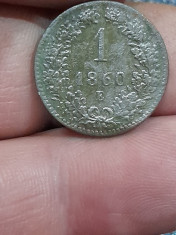moneda 1 kreuzer 1860 litera e foto