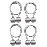Cumpara ieftin Set 4 magneti decorativi pentru perdele si draperii, tip snur, poliester, 44 cm - Gri