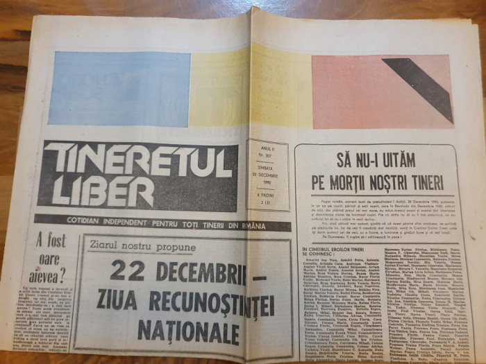 tineretul liber 22 decembrie 1990 - 1 an de la revolutie