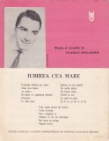 AS - PARTITURA FLORIN BOGARDO - IUBIREA CEA MARE, pt pian si voce