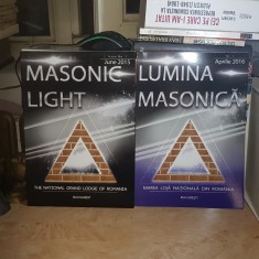 LOT DOUA REVISTE LUMINA MASONICA / MASONIC LIGHT : NR. 1 / APRILIE 2016 + NR. 1 / JUNE 2015 *