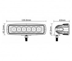 Proiector LED Auto Offroad 18W/12V-24V, 1320 Lumeni, Lungime 16 cm, Spot Beam 25 grade foto