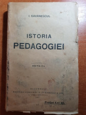 istoria pedagogiei din anul 1922 - i. gavanescul foto