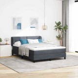 VidaXL Pat cu saltea cu arcuri Gri &icirc;nchis 80x200 cm Catifea Gri &icirc;nchis