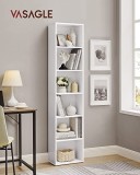 Cumpara ieftin Biblioteca, Vasagle, Transparent-Alb, 40x24x178.5 cm