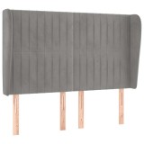 Cumpara ieftin Tablie de pat cu aripioare gri deschis 147x23x118/128cm catifea