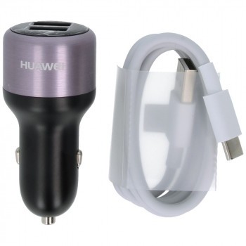 &amp;Icirc;ncărcător auto Huawei Honor AP31 Dual USB 9V 2A - 5V 1A incl. Cablu de date USB tip C negru-gri foto