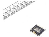 Conector microSD push-pull top mount