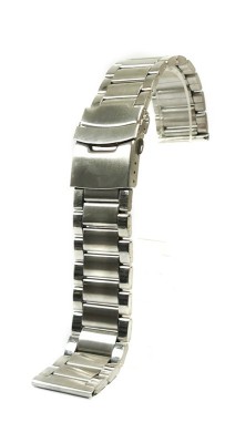 Bratara de ceas Argintie cu butoane laterale si siguranta 22mm MT4762 foto