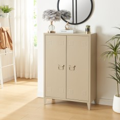 Dulap metalic Oripaa 110x75x33cm camel [en.casa] HausGarden Leisure foto