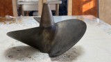 Elice Nautică Vintage din Bronz Masiv &ndash; 3 Pale, cu Ogivă și Serie (Piesă de Colecție / Decor)