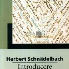 Herbert Schnadelbach - Introducere în teoria cunoașterii
