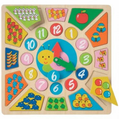 Ceas Educativ din Lemn New Classic Toys foto