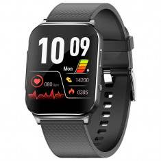 Smartwatch iSEN EP03 Negru, 1.83" IPS HD, ECG, Ritm cardiac, Presiune sanguina, Glicemie, Oxigen, Monitorizare somn, Bt v5.1, IP67, 185mAh