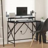 vidaXL Birou Stejar negru 100 x 50 x 86.5 cm Lemn compozit