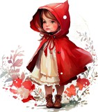 Cumpara ieftin Sticker decorativ, Scufita Rosie, Rosu, 67 cm, 1298STK-1