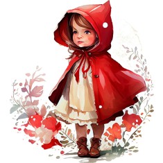 Sticker decorativ, Scufita Rosie, Rosu, 67 cm, 1298STK-1