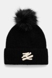 Karl Lagerfeld caciula culoarea negru, din tricot gros, A1W33103