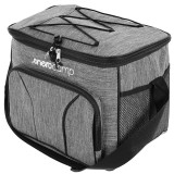 Geanta termica 18L cu buzunare laterale, strat termoizolant PEVA si curea reglabila, 33x21x26 cm, gri Household NewTrend