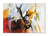 Cumpara ieftin Tablou abstract pictat manual - Fantezie in abstract, 70x50cm ulei pe panza in cutit cu efect 3D, gata de agatat pe perete