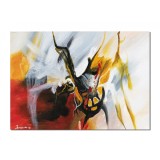 Tablou abstract pictat manual, Fantezie in abstract, 70x50cm ulei pe panza, gata de agatat pe perete