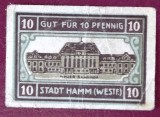 Germania Notgeld 10 Pfennig 1920 Hamm - Bancnota Germana