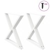 VidaXL Picioare masă de sufragerie, 2 buc., alb, 90x(72-73,3) cm, oțel 4012733