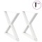 vidaXL Picioare masă de sufragerie, 2 buc., alb, 90x(72-73,3) cm, oțel 4012733