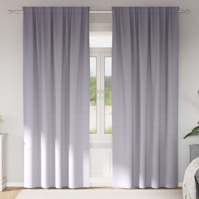 vidaXL Perdele cu perdele 2 pcs Gri metalic 225x140cm Poliester 4107470 foto