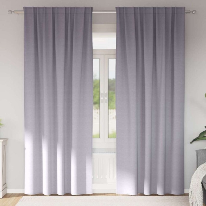vidaXL Perdele cu perdele 2 pcs Gri metalic 225x140cm Poliester 4107470