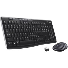 Tastatura + mouse wireless, Logitech, MK270, Layout HU, Negru/Gri
