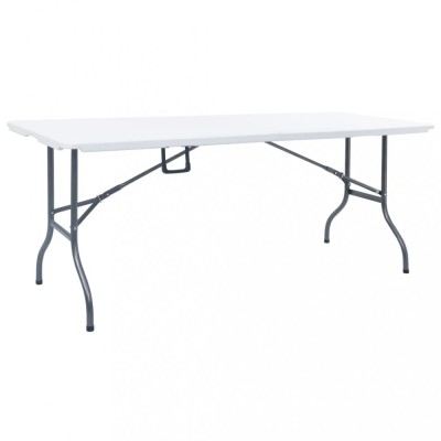 vidaXL Masă de grădină pliabilă, alb, 180x72x72 cm, HDPE 48829 foto