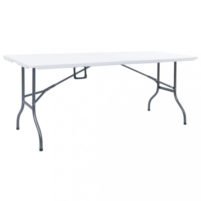 vidaXL Masă de grădină pliabilă, alb, 180x72x72 cm, HDPE 48829