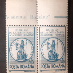 Romania 1991 LP 1259 , 125 ani de la infiintarea Academiei Romane pereche