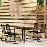 Cumpara ieftin Set de servit masa pentru grădină, 5 piese, negru