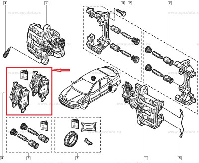 Placute frana spate Ford C-Max, Focus 2, Volvo C30, Renault, Renault Laguna 3, Opel Vectra C, Originale Renault 8671016711 Kft Auto foto