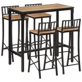 VidaXL Set de bar, 5 piese, lemn masiv de mango si metal