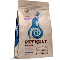 Hrana uscata Petkult Adult Care Sterilized pentru pisici, cu continut ridicat de rata, 7 kg
