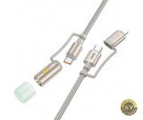 Cablu Date si Incarcare USB-C / Lightning - USB-C / Led HOCO U138 60W 1.2m Gri