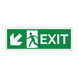 Indicator evacuare EXIT cu săgeată st&acirc;nga jos