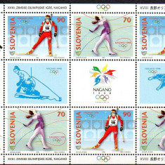 SLOVENIA 1998, Sport, J.O. de iarna, Nagano, serie neuzata, MNH