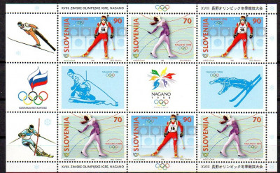 SLOVENIA 1998, Sport, J.O. de iarna, Nagano, serie neuzata, MNH foto