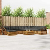 Cumpara ieftin Set de canapele de exterior 9 buc. 7-Locuri Natural si Antracit